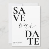 Elegant vet typografie script bruiloft save the date (Voorkant)