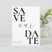 Elegant vet typografie script bruiloft save the date (Staand voorkant)