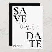 Elegant vet typografie script bruiloft save the date (Voorkant / Achterkant)