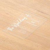 Elegant vet wit script bruiloft duidelijk acryl uitnodigingen (Laagn)