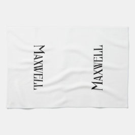 Elegant vet zwart gepersonaliseerde familienaam theedoek