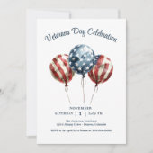 Elegant Veterans Day Party Kaart (Voorkant)