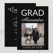 Elegant Veterinary Medicine Graduation Party Kaart (Voorkant / Achterkant)