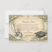 Elegant Veterinary White Coat Graduation Party Bedankkaart (Voorkant)