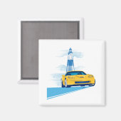 Elegant Vette Cruise Illustratie Magneet (Voorkant / Achterkant)