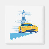 Elegant Vette Cruise Illustratie Magneet (Voorkant)