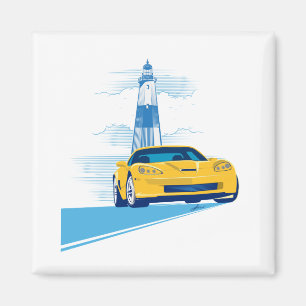 Elegant Vette Cruise Illustratie Magneet