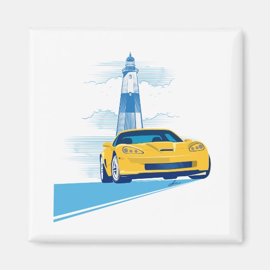 Elegant Vette Cruise Illustratie Magneet (Voorkant)