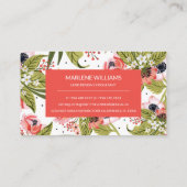 Elegant Vibrant Floral Visitekaartje (Achterkant)