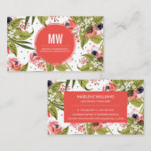 Elegant Vibrant Floral Visitekaartje (Voorkant / Achterkant)