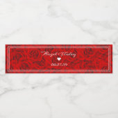 Elegant Vibrant Red Rose esthetisch Roche Romantis Waterfles Etiket (Enkel label)