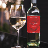 Elegant Vibrant Red Rose esthetisch Roche Romantis Wijn Etiket