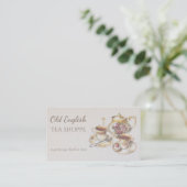 Elegant Victoriaans Antiek Tea House Visitekaartje (Staand voorkant)