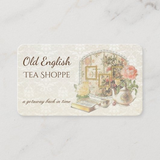 Elegant Victoriaans  Antiek Tea House Visitekaartje (Voorkant)