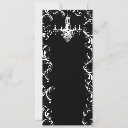 Elegant Victoriaans Ball  Chandelier Wedding Kaart (Achterkant)