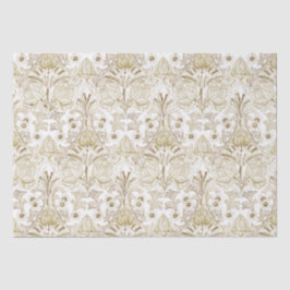 Elegant Victoriaans beige bloempatroon Tissuepapier