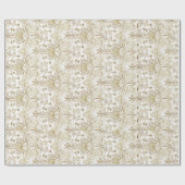 Elegant  Victoriaans Beige Floral Pattern Cadeaupapier (Vlak)