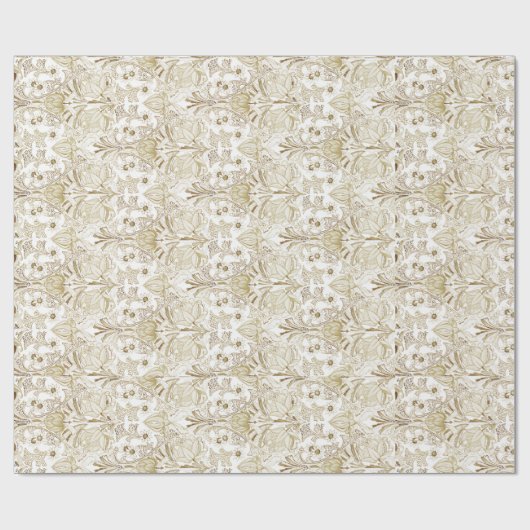 Elegant  Victoriaans Beige Floral Pattern Cadeaupapier (Vlak)