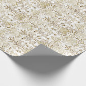 Elegant  Victoriaans Beige Floral Pattern Cadeaupapier (Hoek)