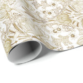 Elegant  Victoriaans Beige Floral Pattern Cadeaupapier (Rol Hoek)