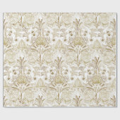 Elegant Victoriaans Beige Flowers Patroon Cadeaupapier (Vlak)