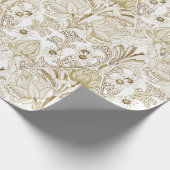 Elegant Victoriaans Beige Flowers Patroon Cadeaupapier (Hoek)