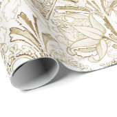 Elegant Victoriaans Beige Flowers Patroon Cadeaupapier (Rol Hoek)