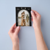 Elegant Victoriaans Black Wedding Save the Date Flyer (Hand)