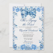 Elegant Victoriaans Blauw Bloemen Boog Vrijgezelle Kaart (Voorkant)