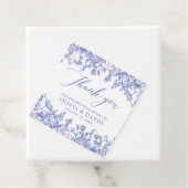 Elegant Victoriaans Blauw Bloemen Bruiloft Bedankjes Labels (In situ)