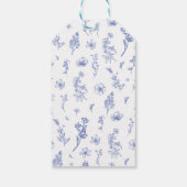 Elegant  Victoriaans Blauw Bloemen Bruiloft Cadeaulabel (Achterkant)