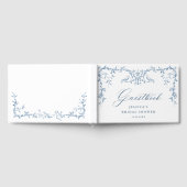 Elegant Victoriaans  Blauw Bloemen Vrijgezellenfee Gastenboek (Volledig)