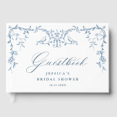 Elegant Victoriaans  Blauw Bloemen Vrijgezellenfee Gastenboek (Voorkant)