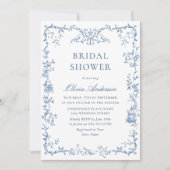 Elegant Victoriaans  Blauw Bloemen Vrijgezellenfee Kaart (Voorkant)