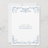 Elegant Victoriaans  Blauw Bloemen Vrijgezellenfee Kaart (Achterkant)