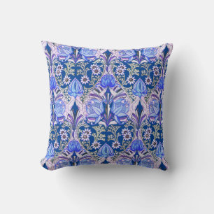 Elegant  Victoriaans Blauw Flowers Patroon Kussen