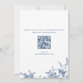 Elegant Victoriaans Blauw Frans Floral VRIJGEZELLE Kaart (Achterkant)