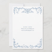 Elegant Victoriaans blauw repetitiediner Kaart (Achterkant)