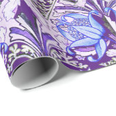 Elegant Victoriaans Blauwe Paars Flowers Cadeaupapier (Rol Hoek)