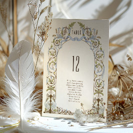 Elegant Victoriaans Bloemen Bruiloft Zitkaarten Kaart