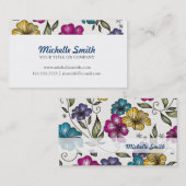 Elegant  Victoriaans bloemen Visitekaartje (Voorkant / Achterkant)
