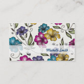 Elegant  Victoriaans bloemen Visitekaartje (Achterkant)