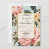 Elegant Victoriaans blush perzik floral Kaart (Voorkant)