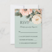 Elegant  Victoriaans blush perzik floral RSVP Kaartje (Voorkant)