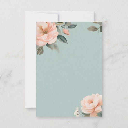 Elegant  Victoriaans blush perzik floral RSVP Kaartje (Achterkant)