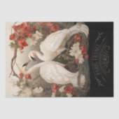 Elegant Victoriaans Boho Romantisch Zwanen Tissuepapier (Voorkant)