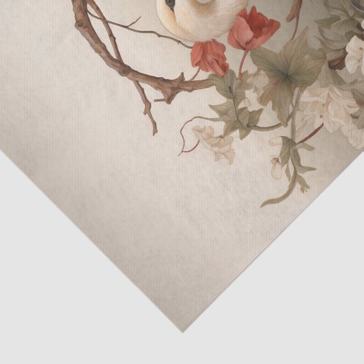 Elegant Victoriaans Boho Romantisch Zwanen Tissuepapier (Detail)