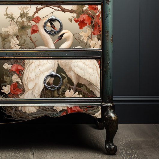 Elegant Victoriaans Boho Romantisch Zwanen Tissuepapier