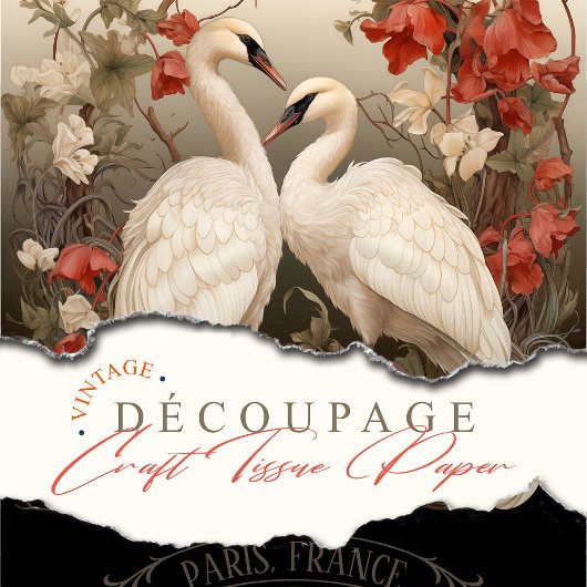 Elegant Victoriaans Boho Romantisch Zwanen Tissuepapier