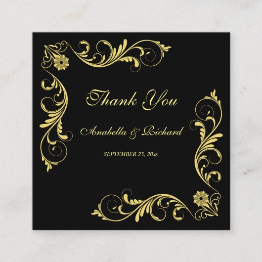 Elegant Victoriaans bruiloft Dank je Informatiekaartje (Voorkant)